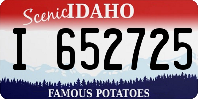 ID license plate I652725
