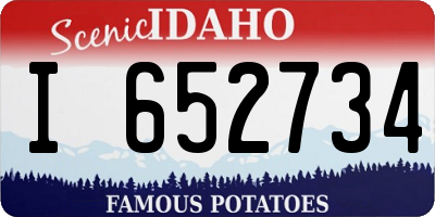ID license plate I652734