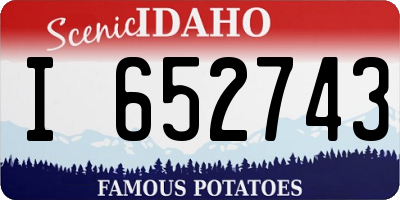 ID license plate I652743
