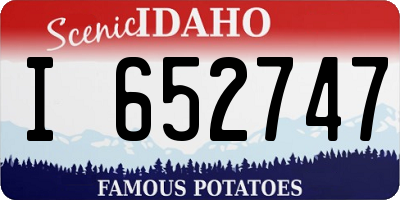 ID license plate I652747