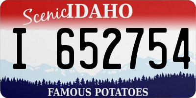 ID license plate I652754