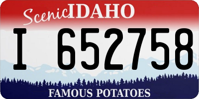 ID license plate I652758