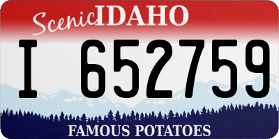 ID license plate I652759