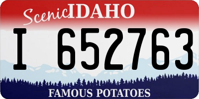 ID license plate I652763