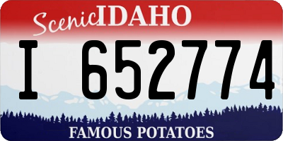 ID license plate I652774