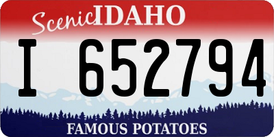 ID license plate I652794
