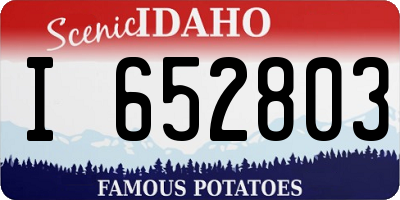 ID license plate I652803