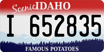 ID license plate I652835