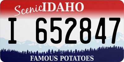 ID license plate I652847