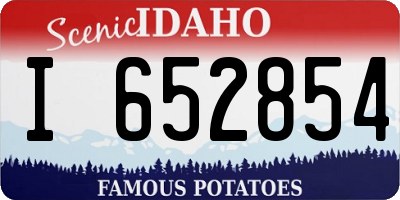 ID license plate I652854