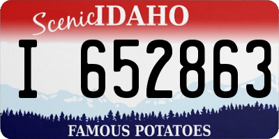 ID license plate I652863