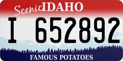 ID license plate I652892