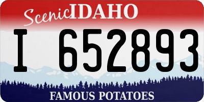 ID license plate I652893