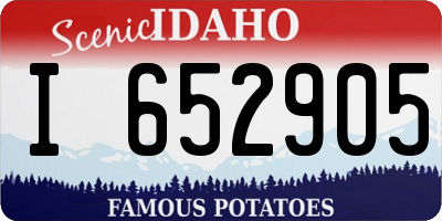 ID license plate I652905