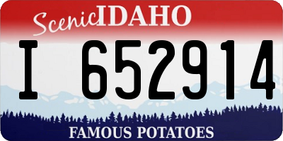 ID license plate I652914