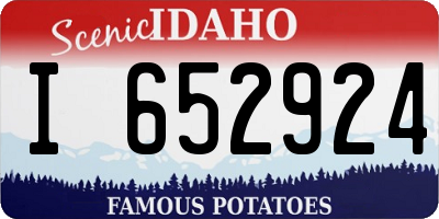 ID license plate I652924