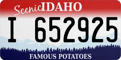 ID license plate I652925
