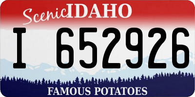 ID license plate I652926