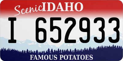 ID license plate I652933