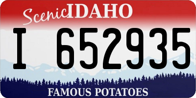ID license plate I652935