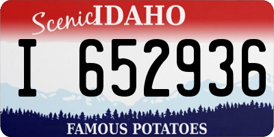 ID license plate I652936