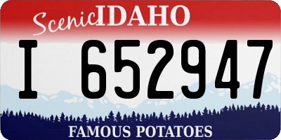 ID license plate I652947