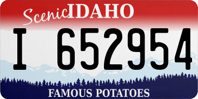 ID license plate I652954