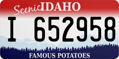 ID license plate I652958