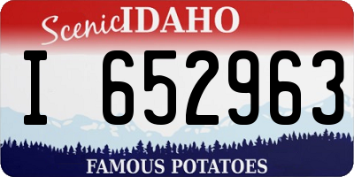 ID license plate I652963