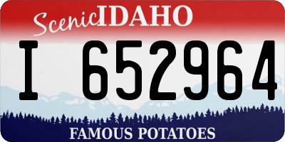 ID license plate I652964