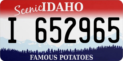 ID license plate I652965