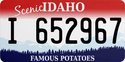 ID license plate I652967