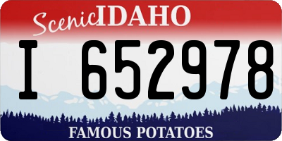 ID license plate I652978