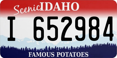 ID license plate I652984