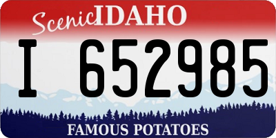 ID license plate I652985