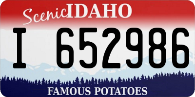 ID license plate I652986
