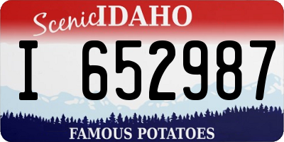 ID license plate I652987