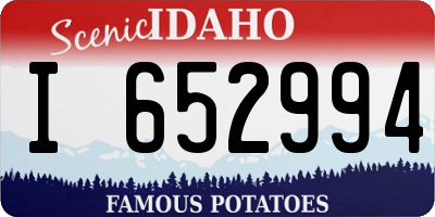 ID license plate I652994