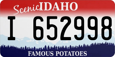 ID license plate I652998