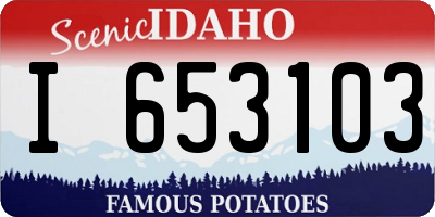 ID license plate I653103