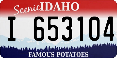 ID license plate I653104