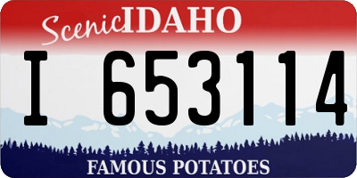 ID license plate I653114