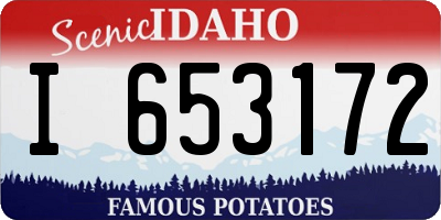 ID license plate I653172