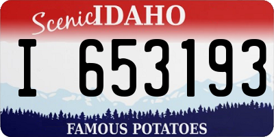 ID license plate I653193