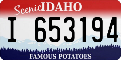 ID license plate I653194