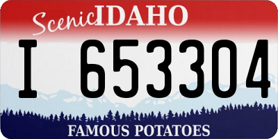 ID license plate I653304