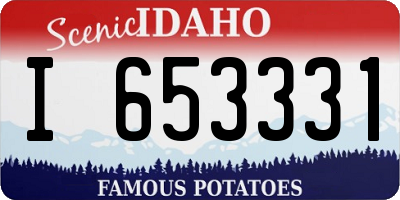 ID license plate I653331