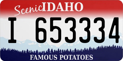 ID license plate I653334