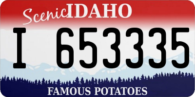 ID license plate I653335