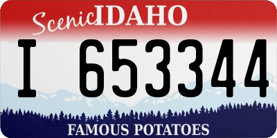 ID license plate I653344